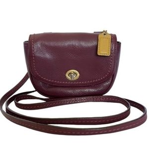 Coach Park Burgundy Leather Mini Crossbody Bag Purse F49872